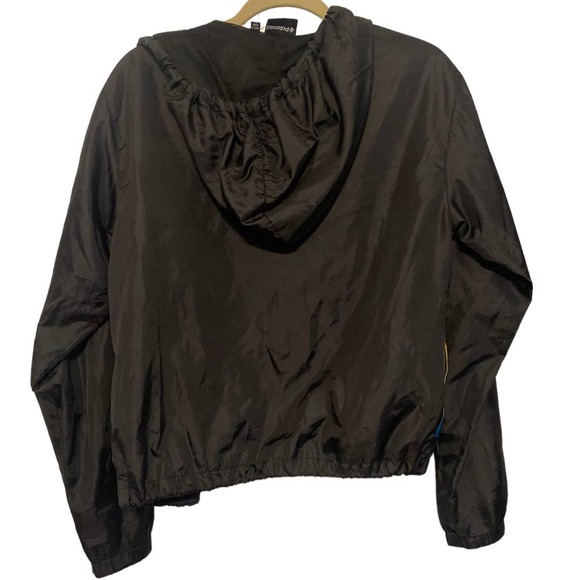 Polaroid Black Full Zip Windbreaker Full Zip Hooded Jacket Size Small - Picture 8 of 8